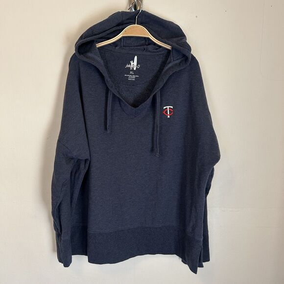 johnnie-O Tops - Johnnie-O Carrie Pullover Hoodie Minnesota‎ Twins Women's  XL Blue MLB Baseball